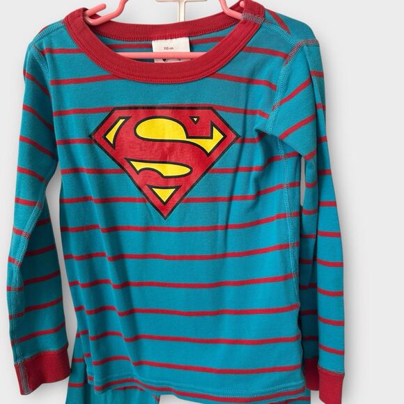 hanna andersson pajamas Boys Superman Two Piece Size 5 Girls Unisex Superhero - Picture 4 of 5